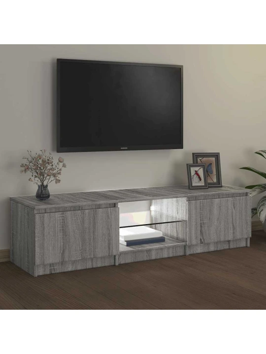Tv skříňka s led osvětlením šedá sonoma 140x40x35,5 c