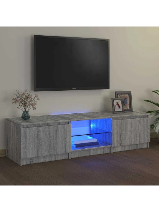 Tv skříňka s led osvětlením šedá sonoma 140x40x35,5 c