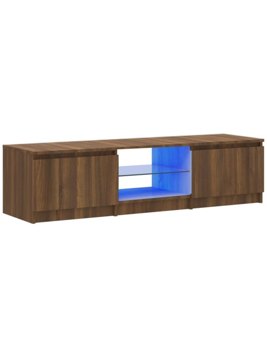 TV skříňka s LED osvětlením hnědý dub 140x40x35,5 c