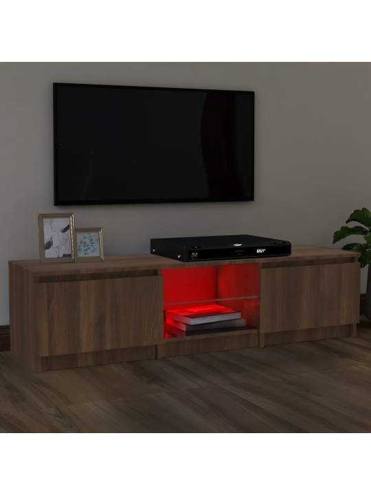 TV skříňka s LED osvětlením hnědý dub 140x40x35,5 c