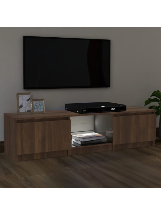 TV skříňka s LED osvětlením hnědý dub 140x40x35,5 c