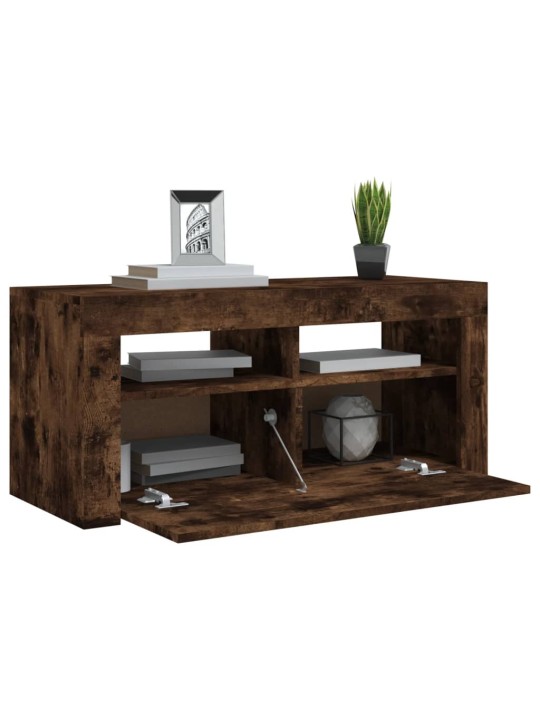 TV skříňka s LED osvětlením kouřový dub 90 x 35 x 40 cm