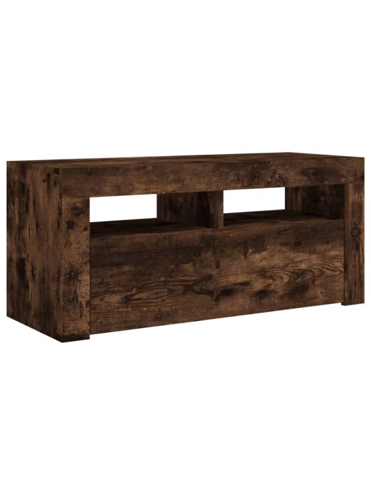 TV skříňka s LED osvětlením kouřový dub 90 x 35 x 40 cm