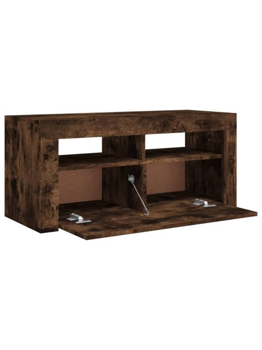 TV skříňka s LED osvětlením kouřový dub 90 x 35 x 40 cm