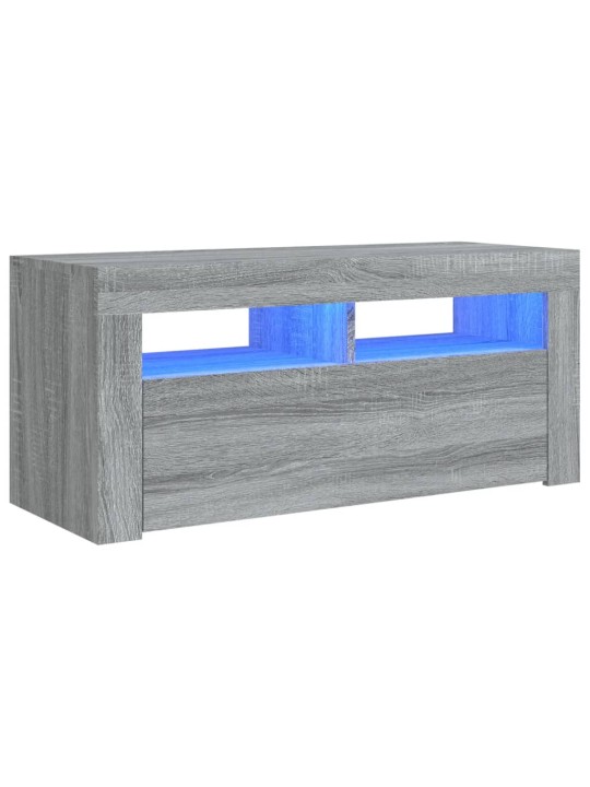 TV skříňka s LED osvětlením šedá sonoma 90 x 35 x 40 cm