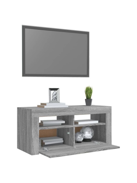 TV skříňka s LED osvětlením šedá sonoma 90 x 35 x 40 cm