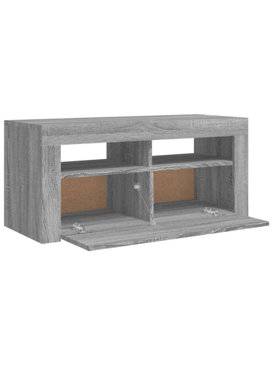 TV skříňka s LED osvětlením šedá sonoma 90 x 35 x 40 cm