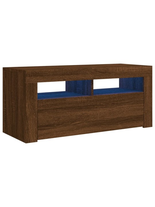 TV skříňka s LED osvětlením hnědý dub 90 x 35 x 40 cm
