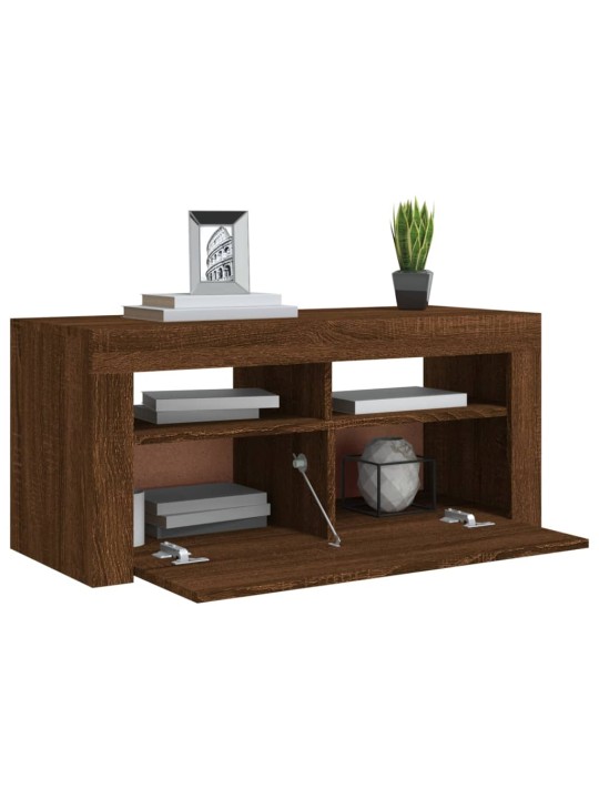 TV skříňka s LED osvětlením hnědý dub 90 x 35 x 40 cm