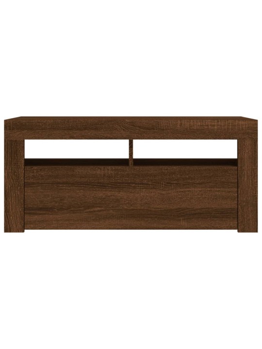 TV skříňka s LED osvětlením hnědý dub 90 x 35 x 40 cm