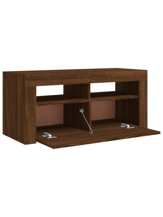 TV skříňka s LED osvětlením hnědý dub 90 x 35 x 40 cm