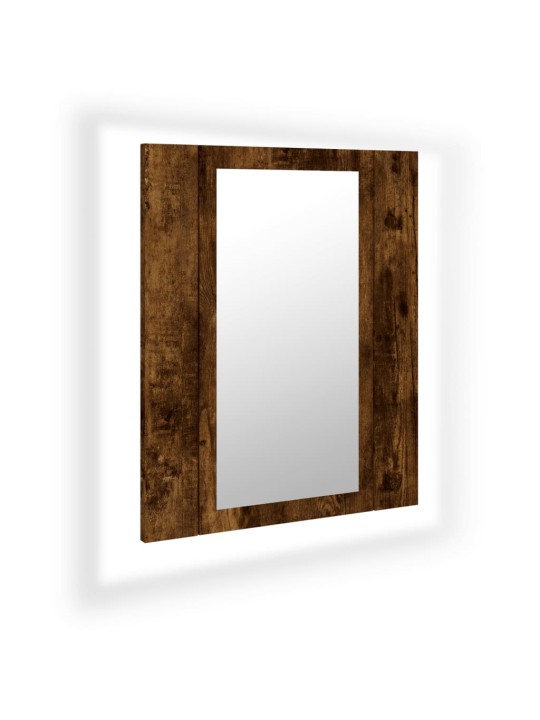 Zrcadlová skříňka s LED kouřový dub 40x12x45cm kompozitní dřevo