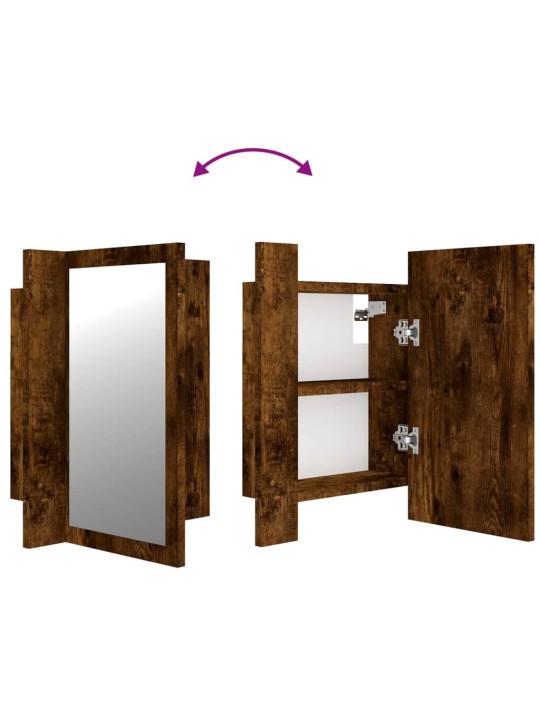 Zrcadlová skříňka s LED kouřový dub 40x12x45cm kompozitní dřevo