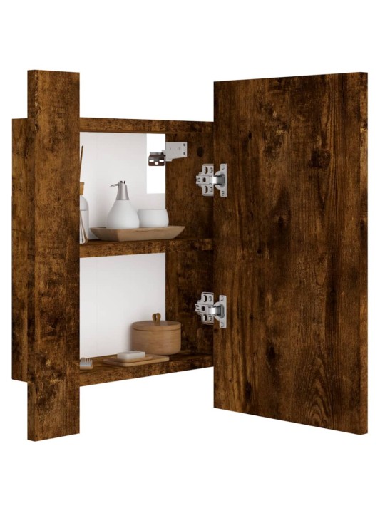 Zrcadlová skříňka s LED kouřový dub 40x12x45cm kompozitní dřevo