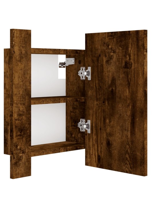 Zrcadlová skříňka s LED kouřový dub 40x12x45cm kompozitní dřevo