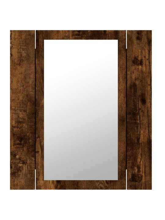 Zrcadlová skříňka s LED kouřový dub 40x12x45cm kompozitní dřevo