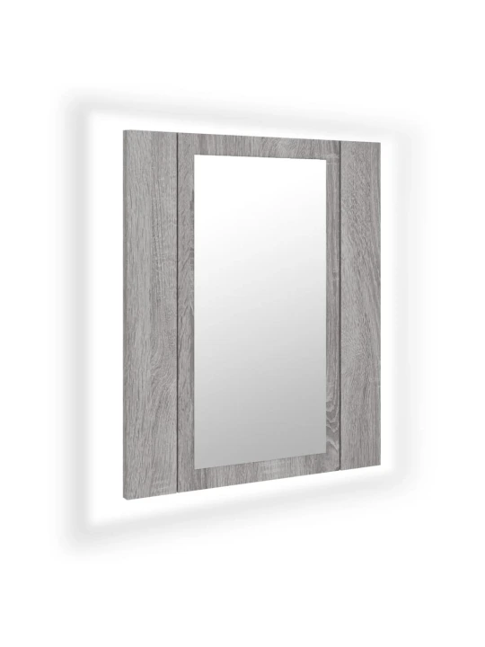 Zrcadlová skříňka LED šedá sonoma 40x12x45 cm kompozitní dřevo