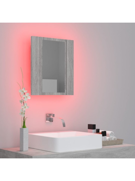 Zrcadlová skříňka LED šedá sonoma 40x12x45 cm kompozitní dřevo