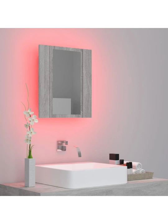 Zrcadlová skříňka LED šedá sonoma 40x12x45 cm kompozitní dřevo