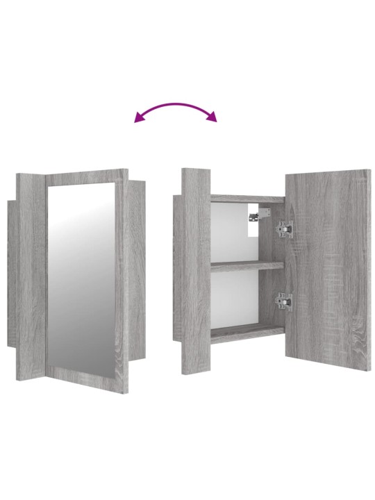 Zrcadlová skříňka LED šedá sonoma 40x12x45 cm kompozitní dřevo
