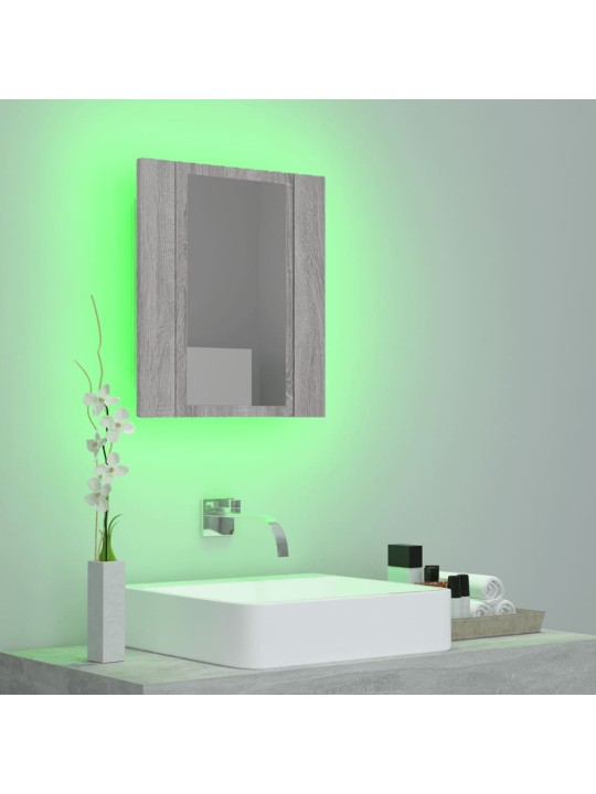 Zrcadlová skříňka LED šedá sonoma 40x12x45 cm kompozitní dřevo