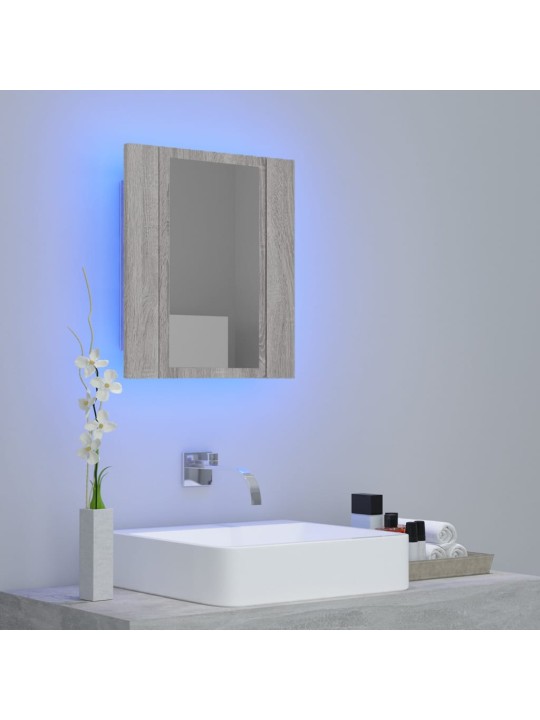 Zrcadlová skříňka LED šedá sonoma 40x12x45 cm kompozitní dřevo