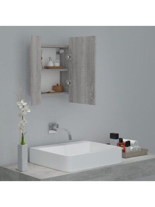 Zrcadlová skříňka LED šedá sonoma 40x12x45 cm kompozitní dřevo