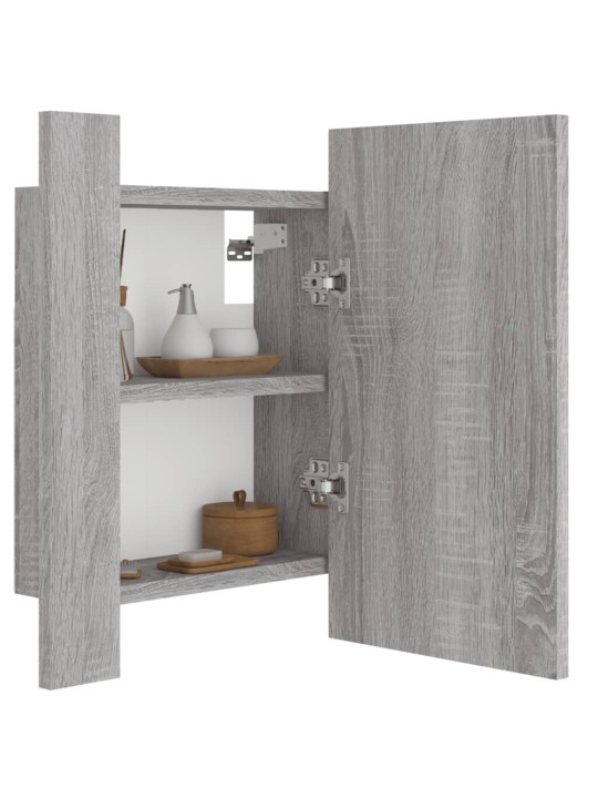 Zrcadlová skříňka LED šedá sonoma 40x12x45 cm kompozitní dřevo