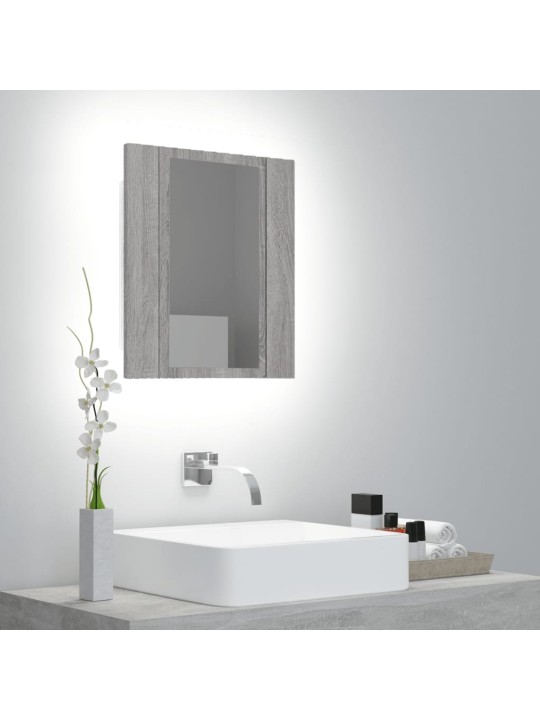Zrcadlová skříňka LED šedá sonoma 40x12x45 cm kompozitní dřevo