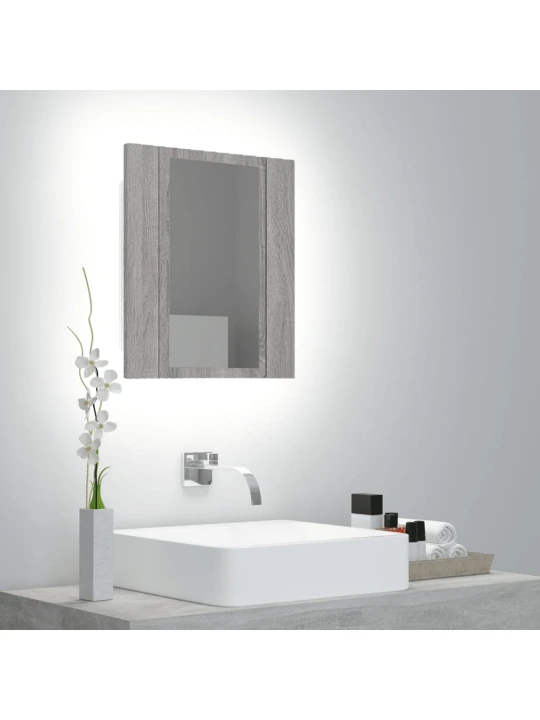 Zrcadlová skříňka LED šedá sonoma 40x12x45 cm kompozitní dřevo