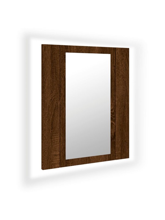 Zrcadlová skříňka s LED hnědý dub 40x12x45 cm kompozitní dřevo