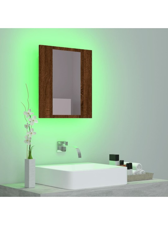 Zrcadlová skříňka s LED hnědý dub 40x12x45 cm kompozitní dřevo