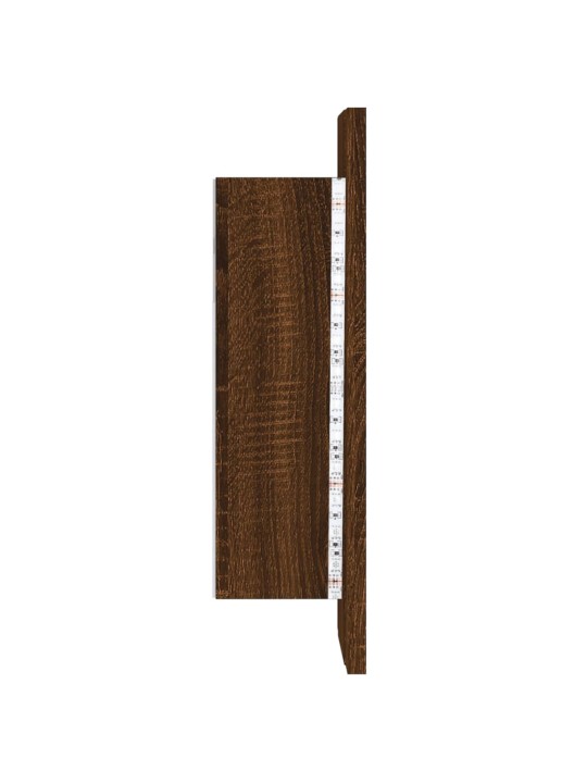 Zrcadlová skříňka s LED hnědý dub 40x12x45 cm kompozitní dřevo