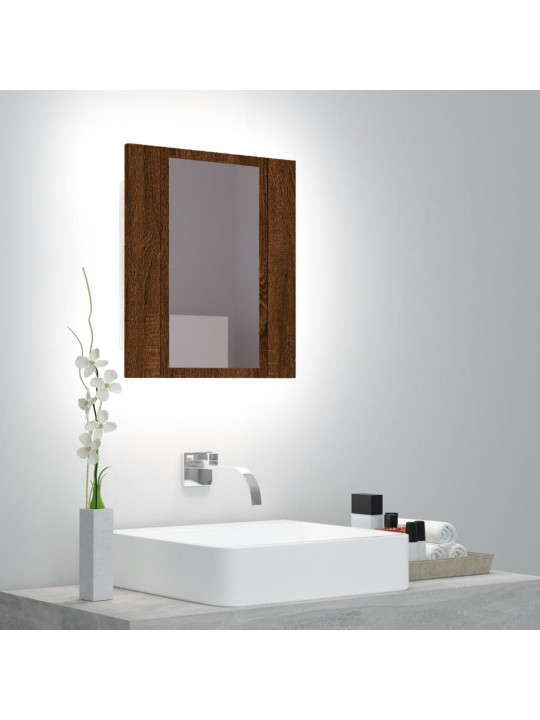 Zrcadlová skříňka s LED hnědý dub 40x12x45 cm kompozitní dřevo