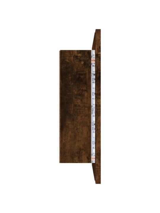 Zrcadlová skříňka s LED kouřový dub 60x12x45cm kompozitní dřevo