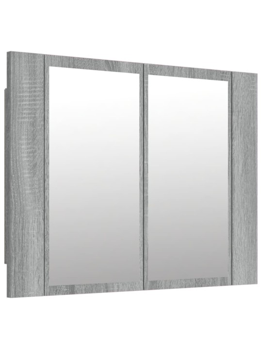 Zrcadlová skříňka s LED šedá sonoma 60x12x45cm kompozitní dřevo