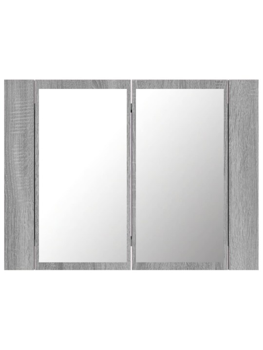 Zrcadlová skříňka s LED šedá sonoma 60x12x45cm kompozitní dřevo