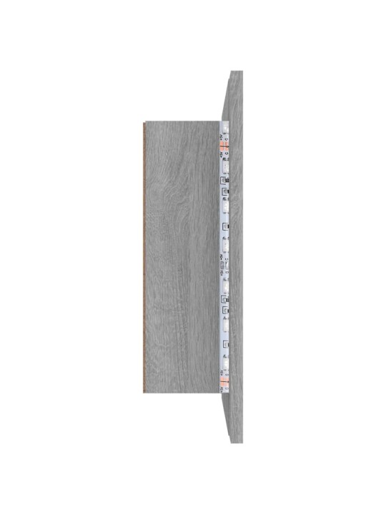 Zrcadlová skříňka s LED šedá sonoma 60x12x45cm kompozitní dřevo