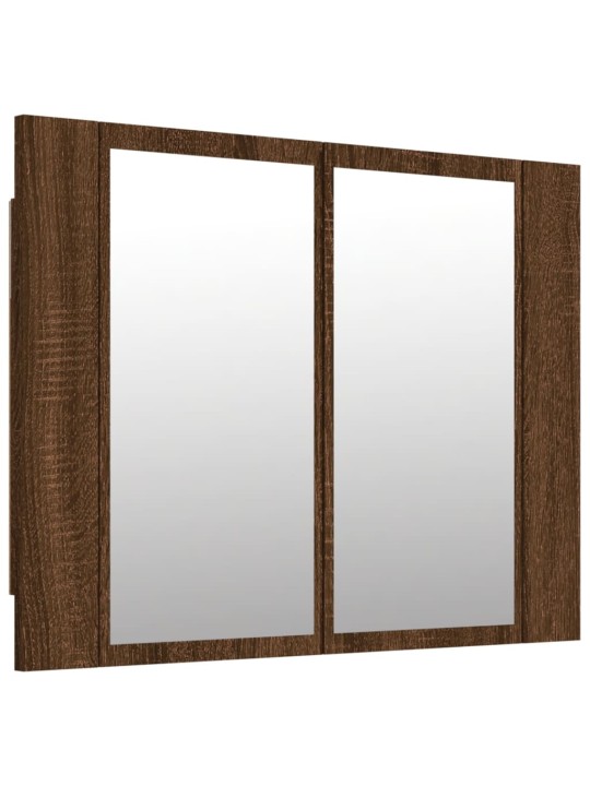 Zrcadlová skříňka s LED hnědý dub 60x12x45 cm kompozitní dřevo