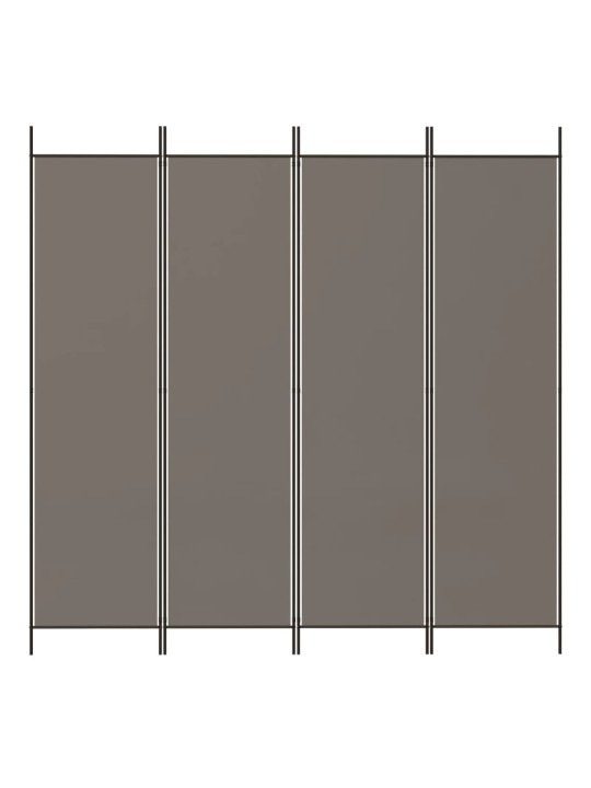 4dílný paraván antracitový 200x200 cm textil