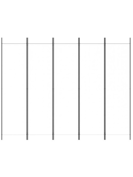 5dílný paraván bílý 250x200 cm textil