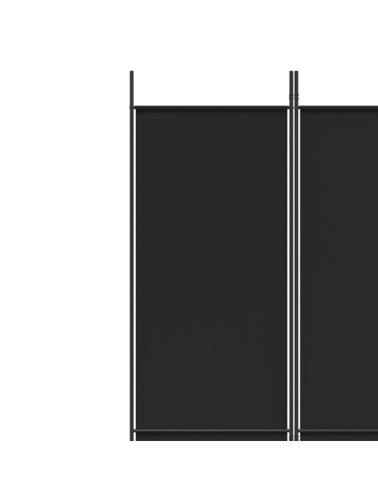 4dílný paraván černý 200x220 cm textil
