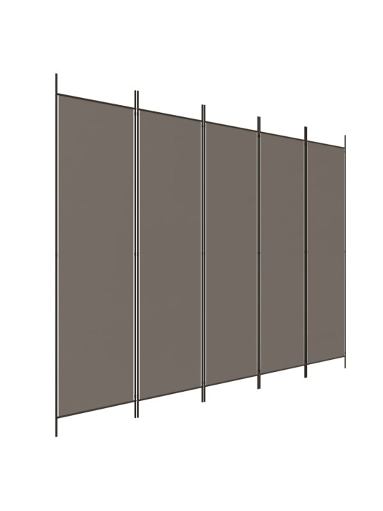 5dílný paraván antracitový 250x220 cm textil