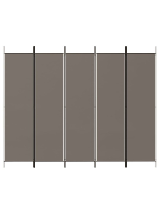 5dílný paraván antracitový 250x220 cm textil