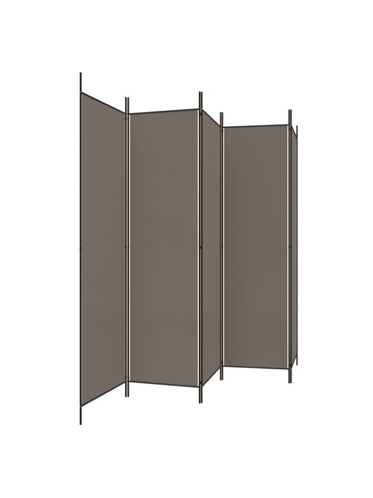 5dílný paraván antracitový 250x220 cm textil