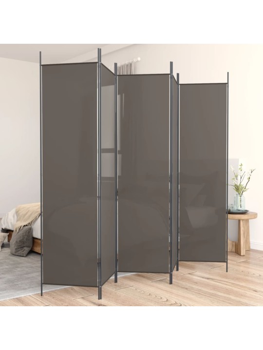 5dílný paraván antracitový 250x220 cm textil