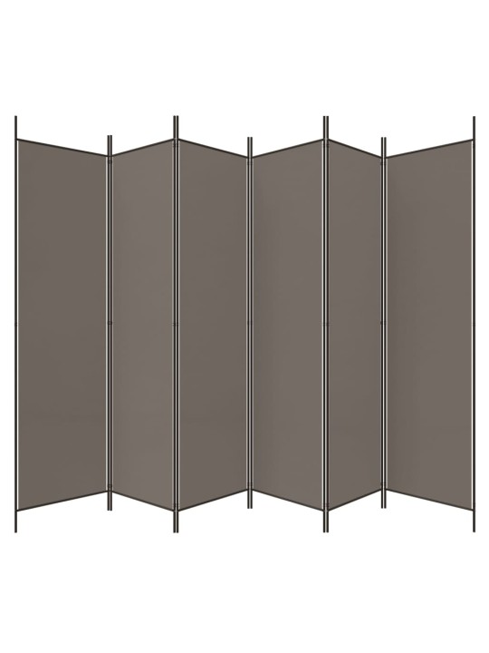 6dílný paraván antracitový 300x220 cm textil