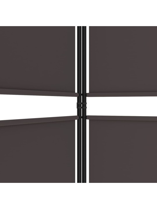 5dílný paraván hnědý 250x200 cm textil