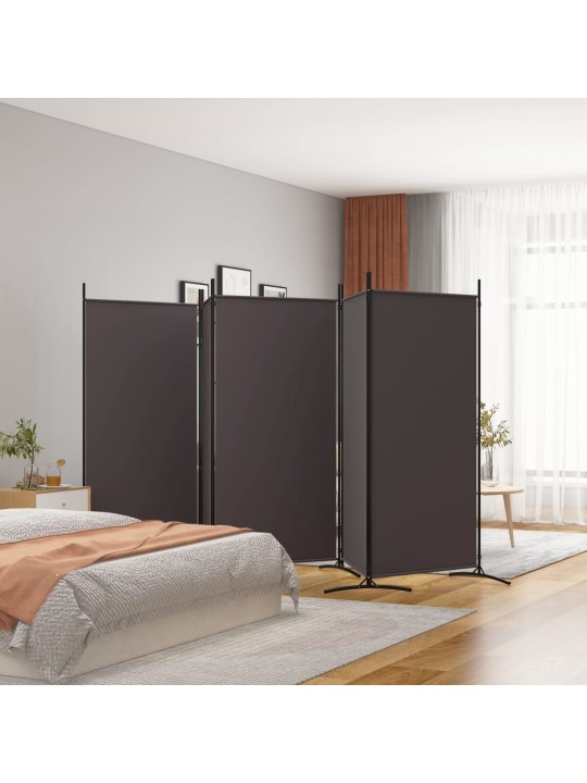 5dílný paraván hnědý 433x180 cm textil
