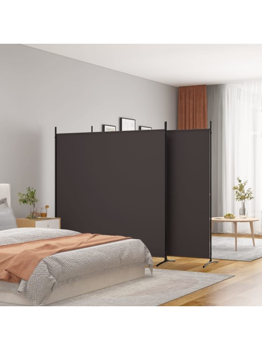 3dílný paraván hnědý 525x180 cm textil
